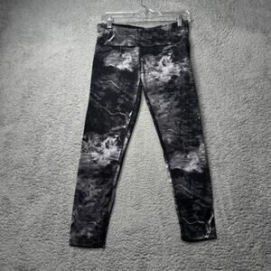 Tuff Athletics Leggings Women's Small Black and White Marble Print Skinny Pants